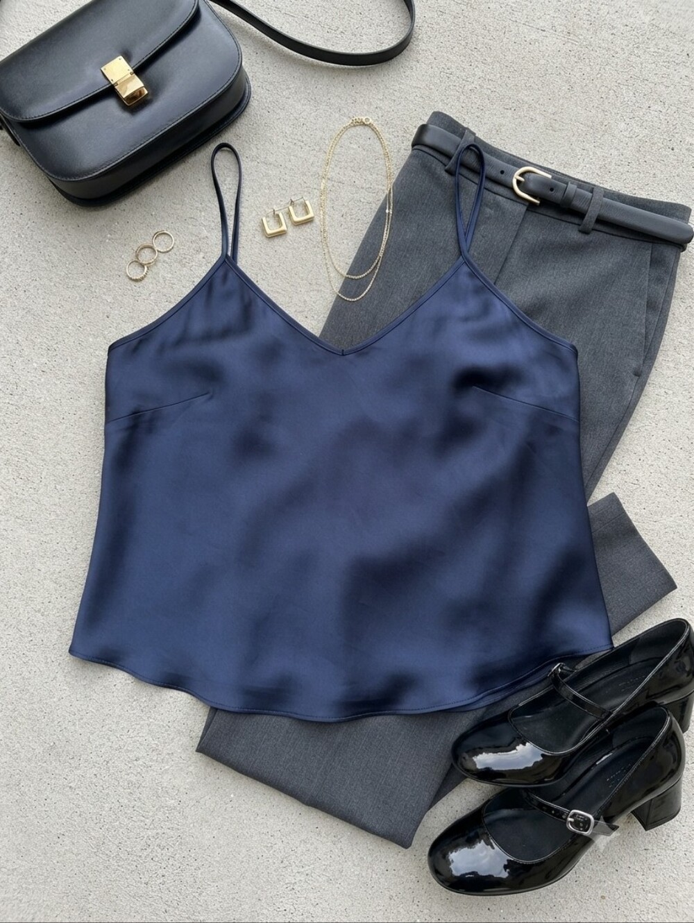 Vintage California Dynasty Dark Blue Silky Camisole